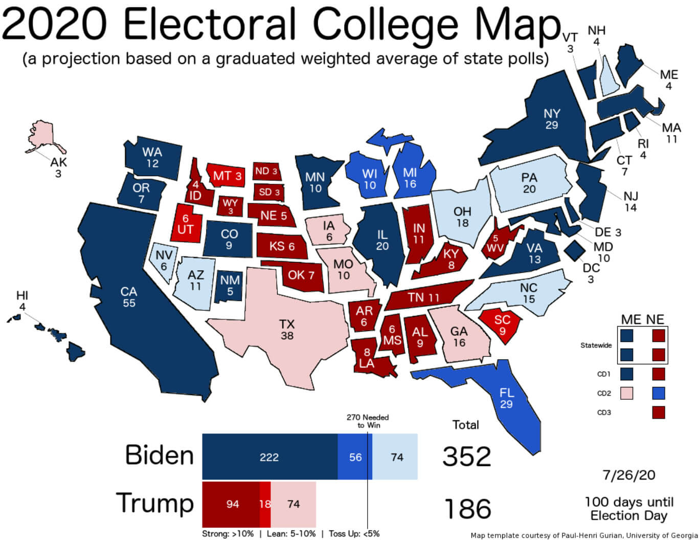 2020 EU Electoral Carte Biden vs Trump